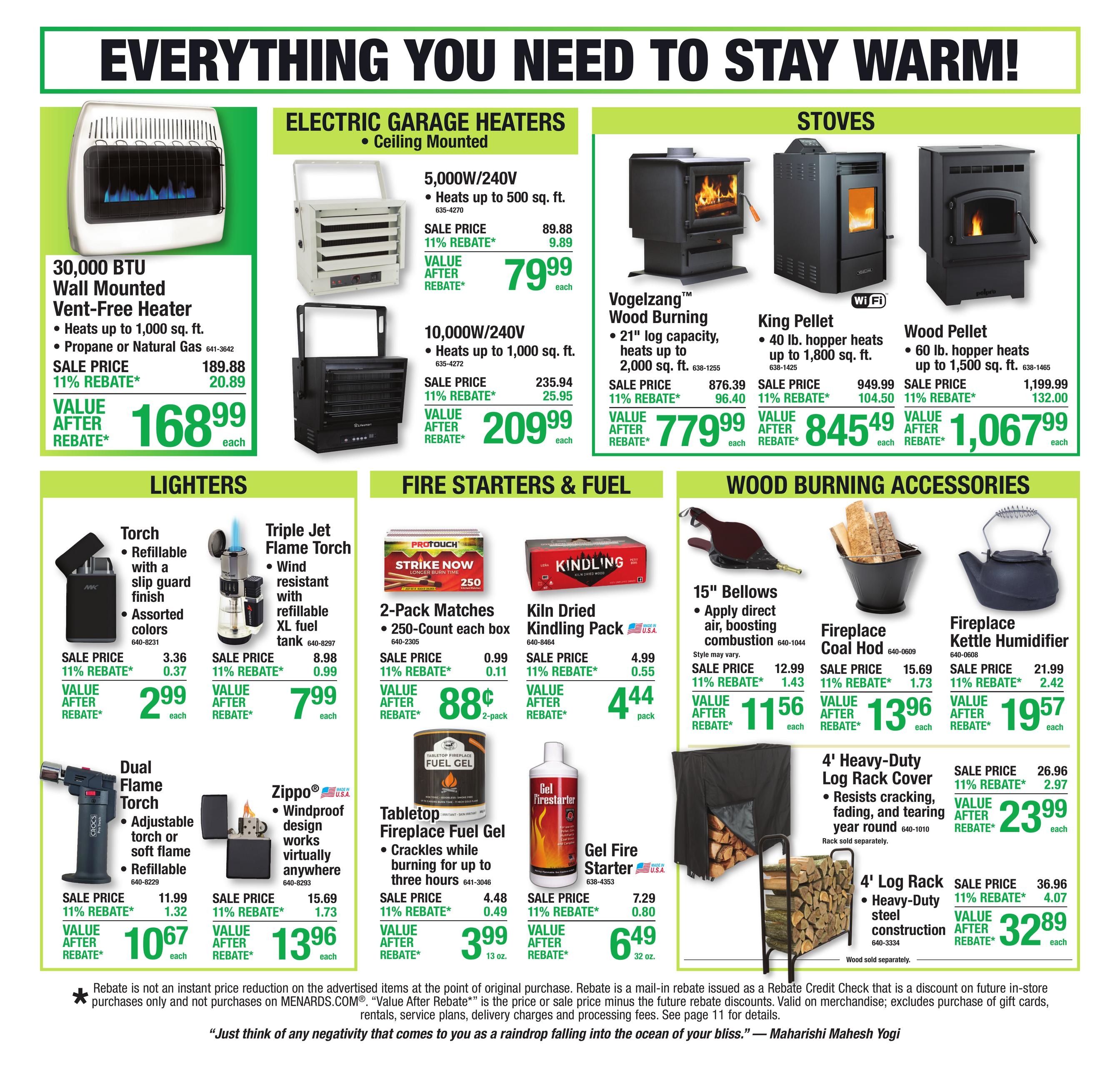Menards (Goshen Area, IN) 11% Rebate Sale Weekly Ad October 7 - 18, 2026