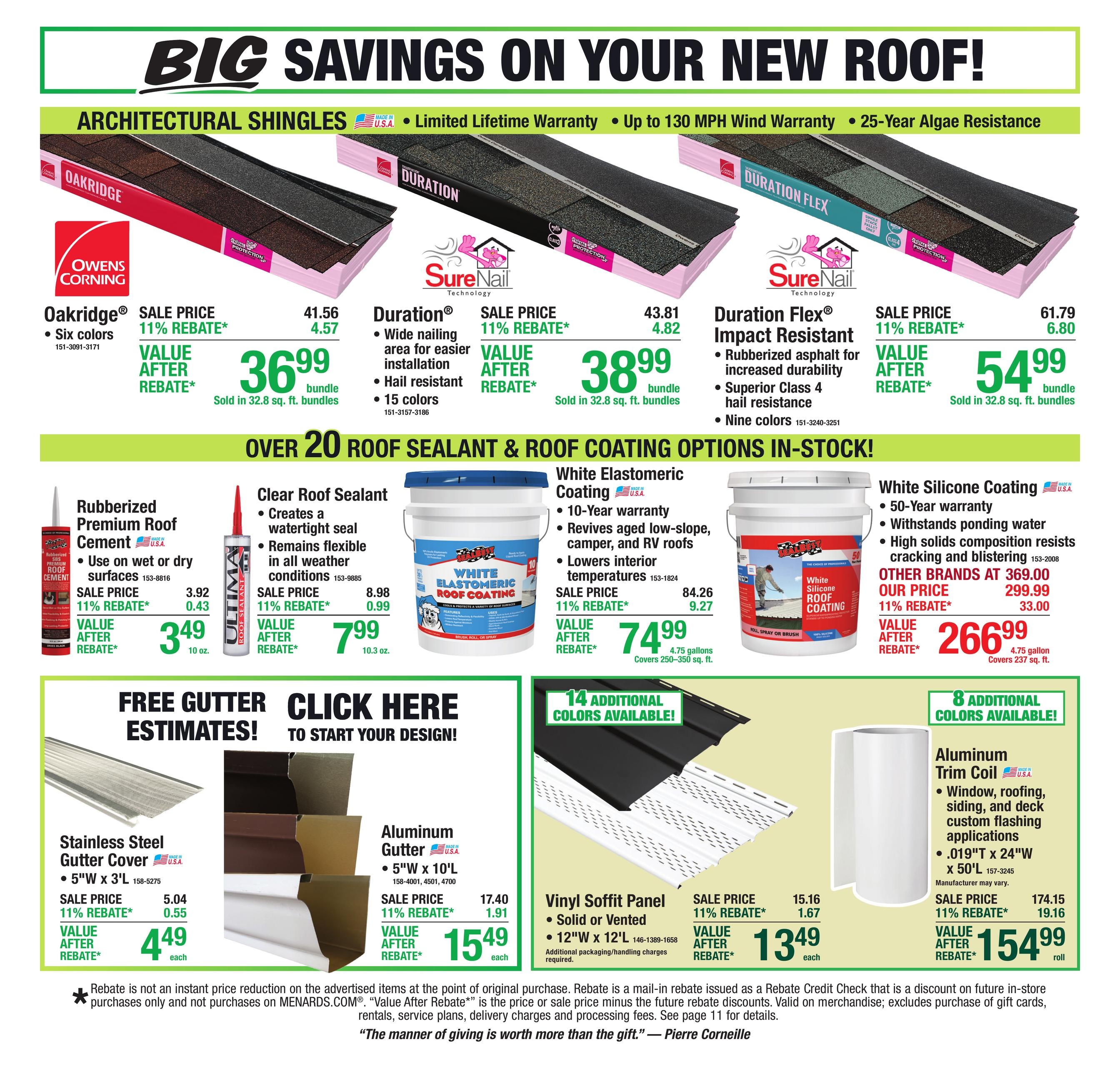 Menards (Goshen Area, IN) 11% Rebate Sale Weekly Ad October 7 - 18, 2026