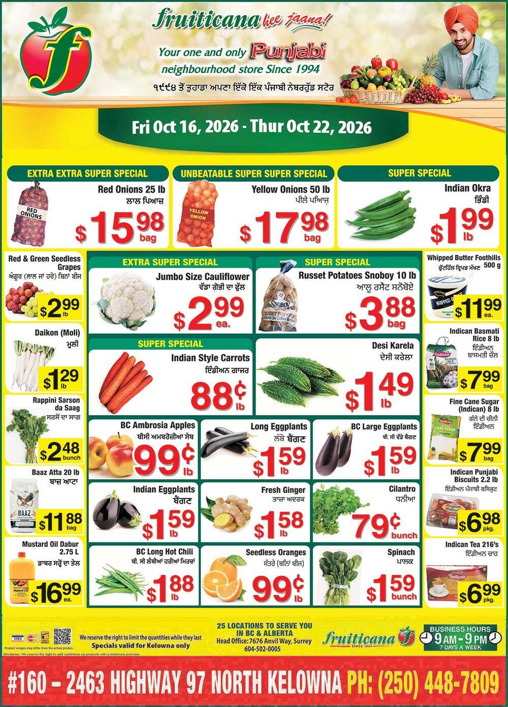 Fruiticana (Kelowna) Flyer October 16 to 22
