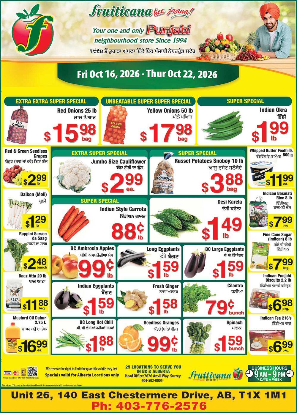 Fruiticana (Chestermere) Flyer October 16 to 22