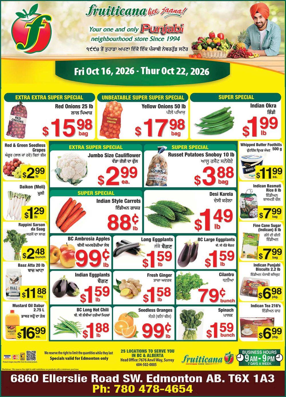 Fruiticana (Edmonton) Flyer October 16 to 22