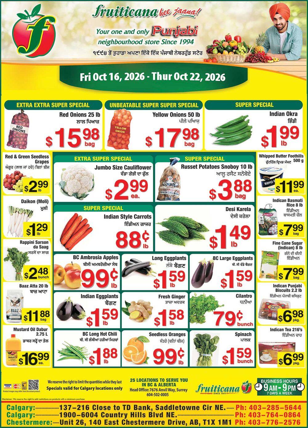 Fruiticana (Calgary) Flyer October 16 to 22