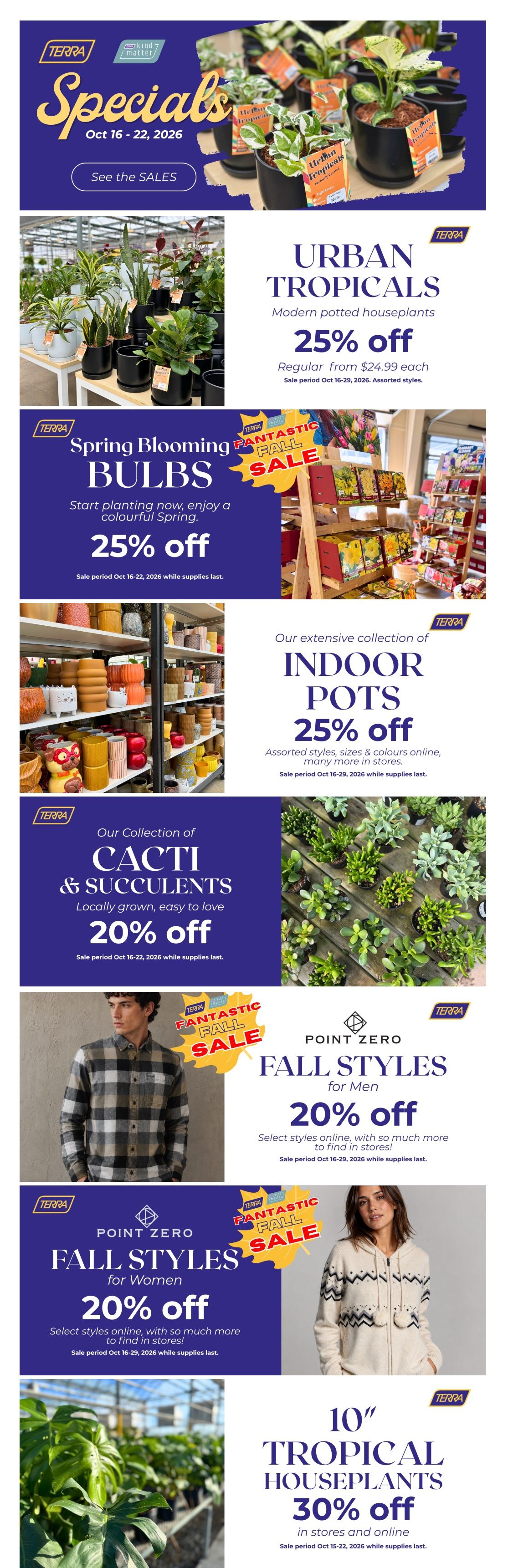 Terra Greenhouses Flyer October 16 to 22