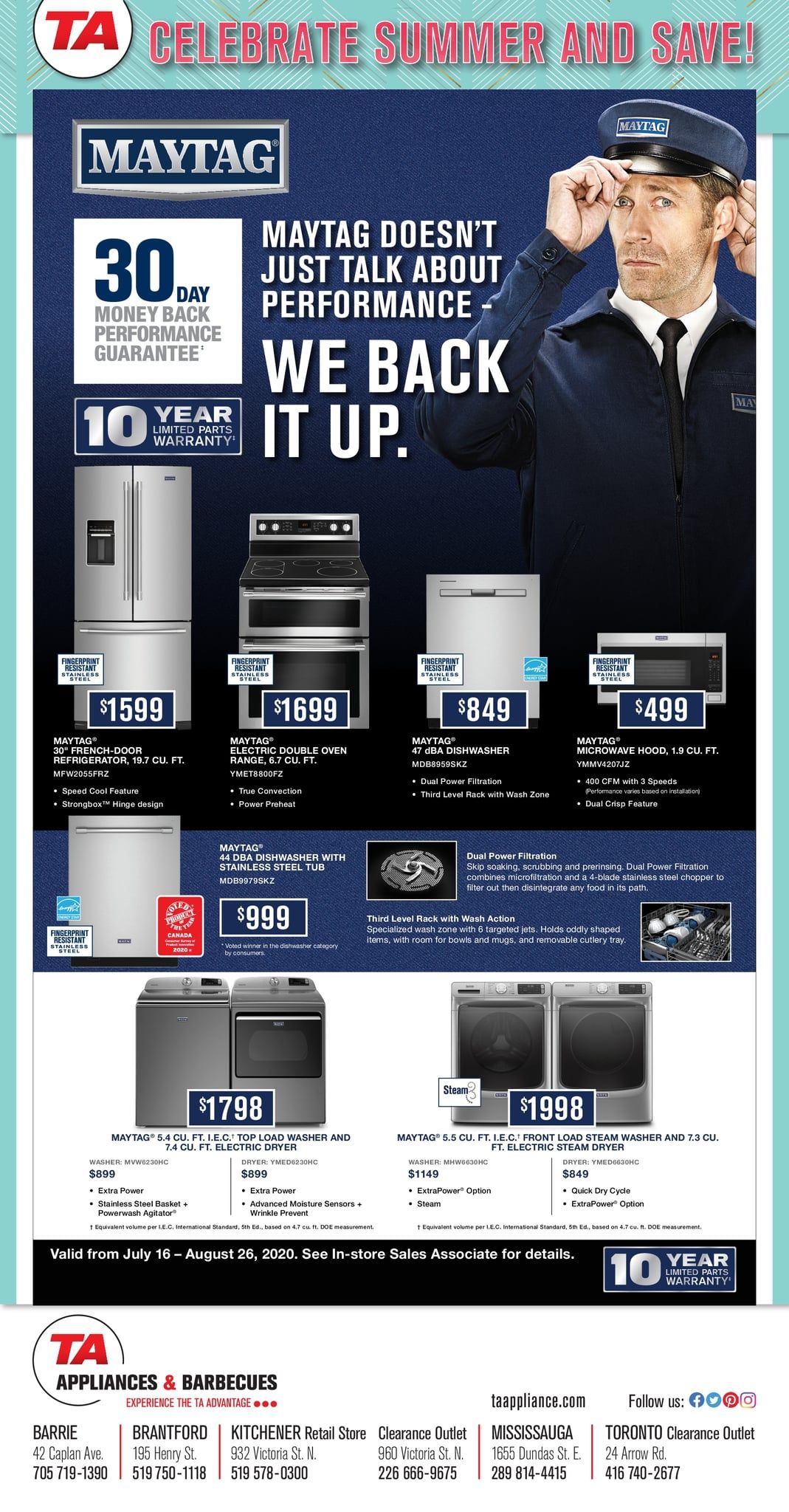 TA Appliances and Barbecues Flyer July 20 to August 26