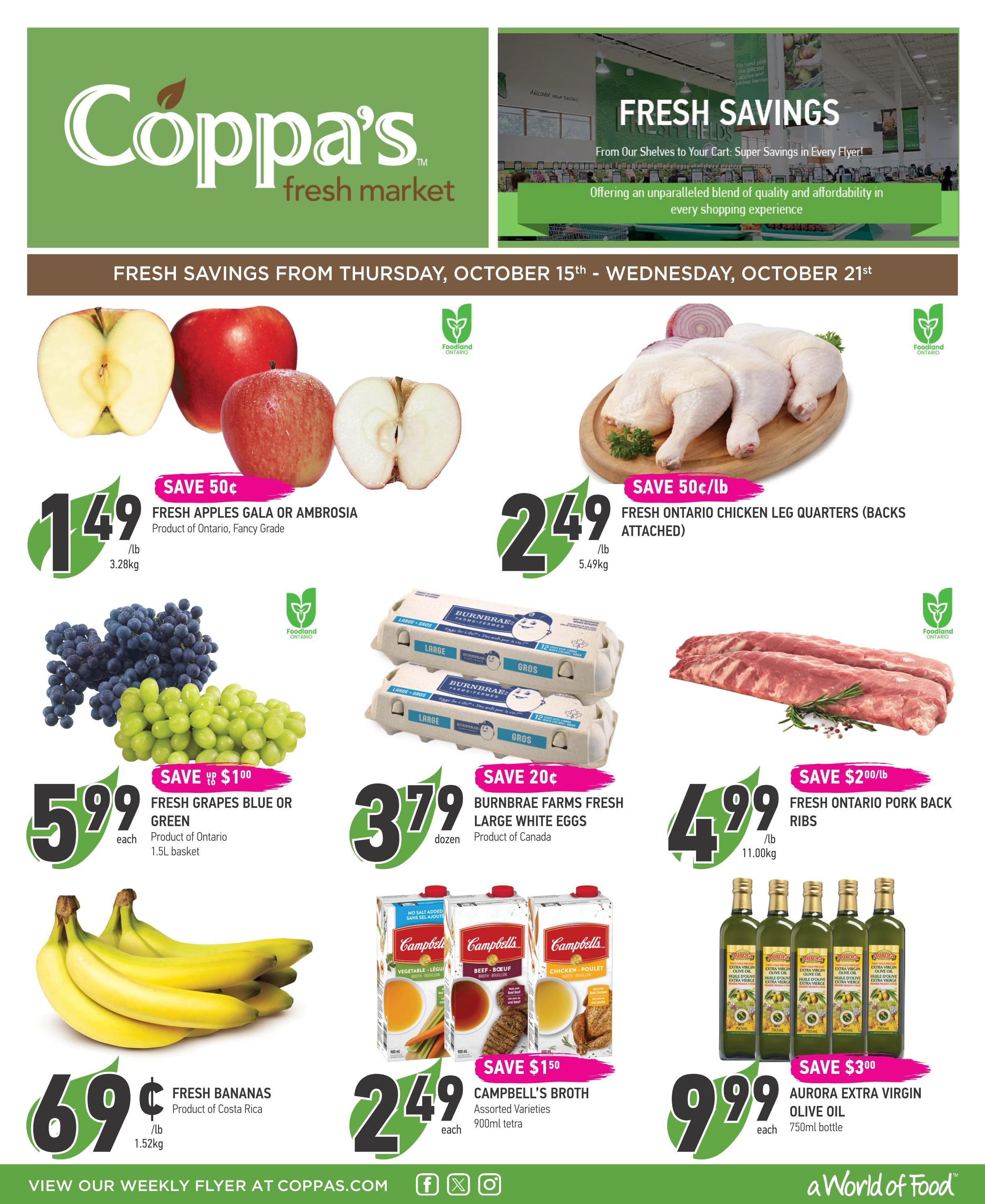 Coppa's Fresh Market Flyer October 15 to 21