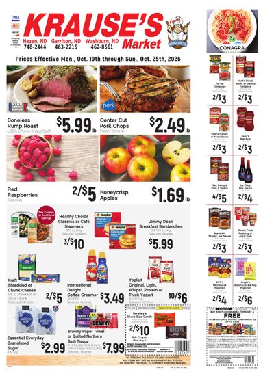 Krause's SuperValu Weekly Ad October 19 - 25, 2026