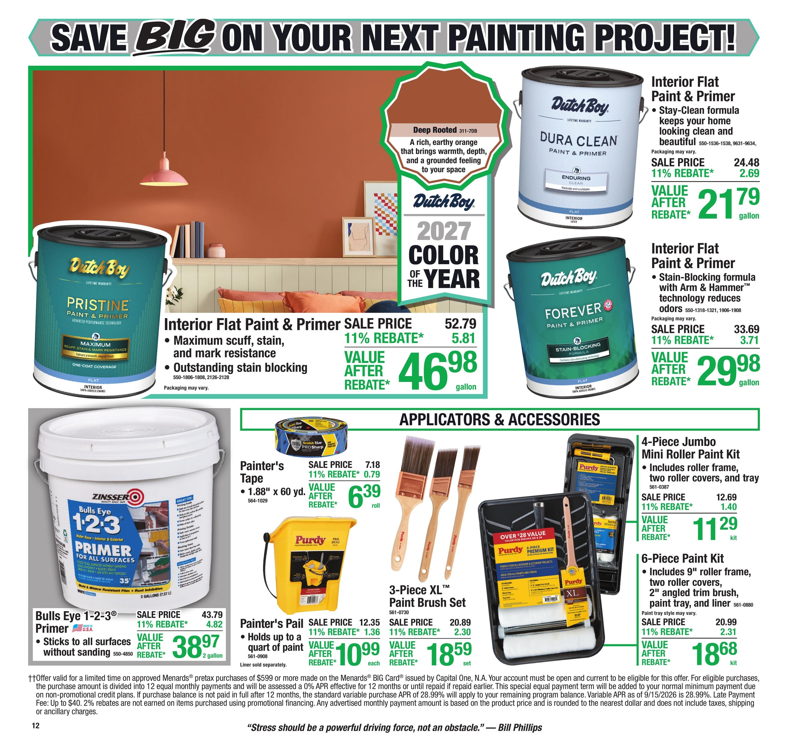 Menards (Corunna Area, IN) 11% Rebate Sale Weekly Ad October 15 - 25, 2026