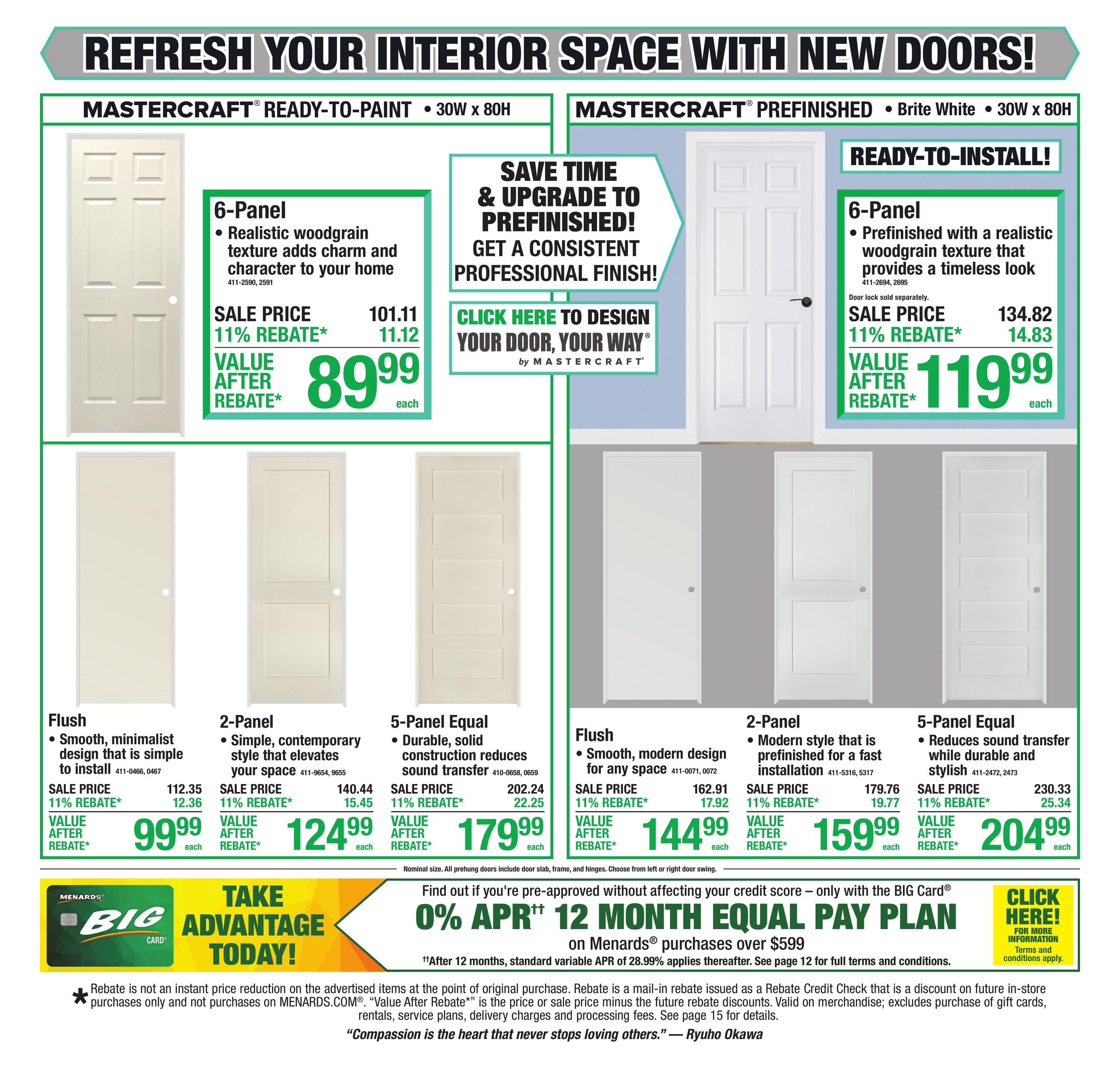 Menards (Corunna Area, IN) 11% Rebate Sale Weekly Ad October 15 - 25, 2026