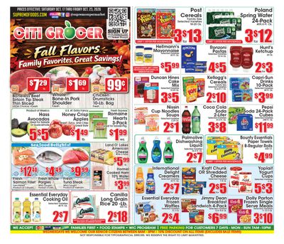 Supremo Food Markets (Elizabeth, NJ) Weekly Ad October 17 - 23, 2026