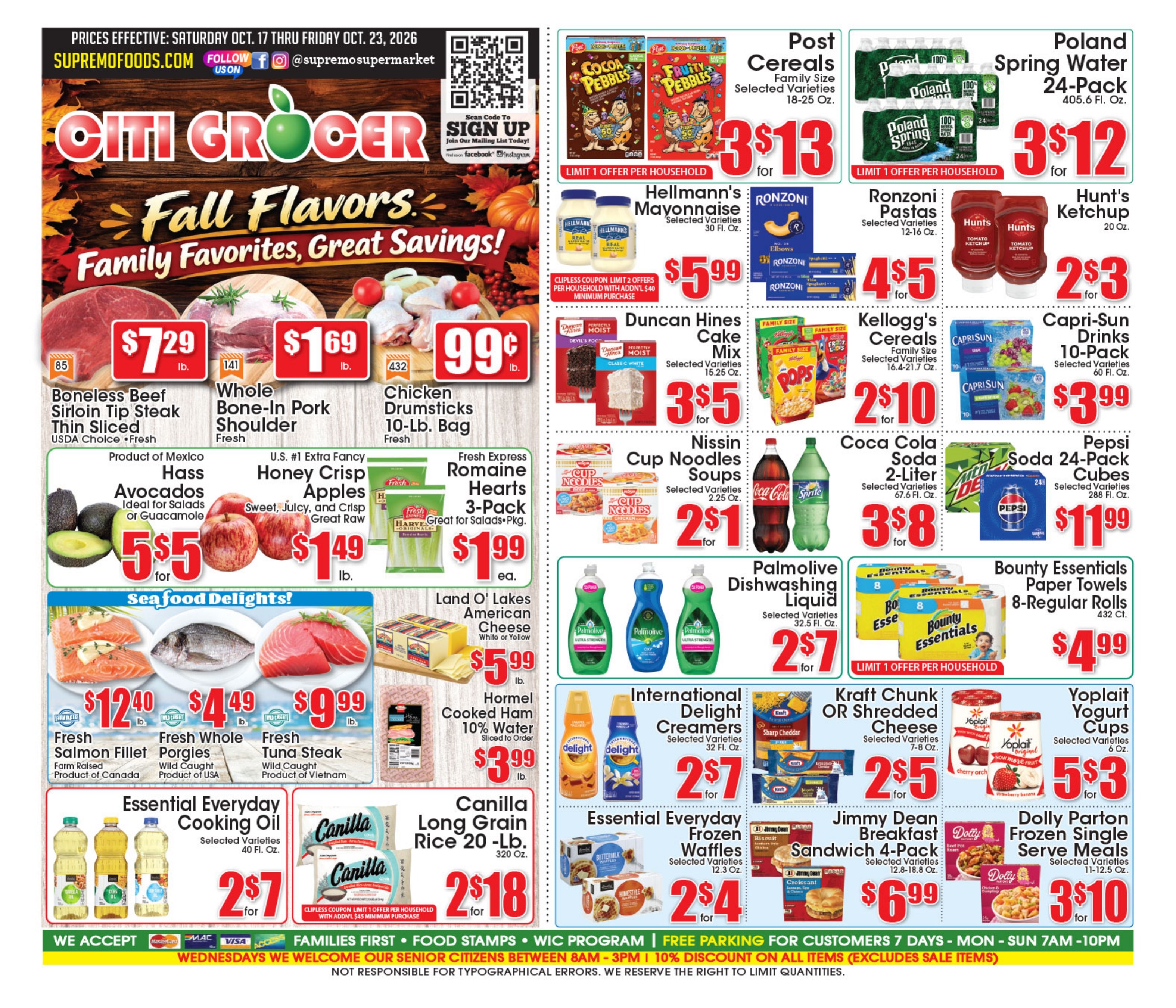 Supremo Food Markets (Elizabeth, NJ) Weekly Ad October 17 - 23, 2026