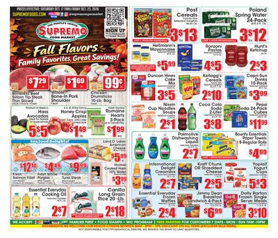 Supremo Food Markets Weekly Ad October 17 - 23, 2026