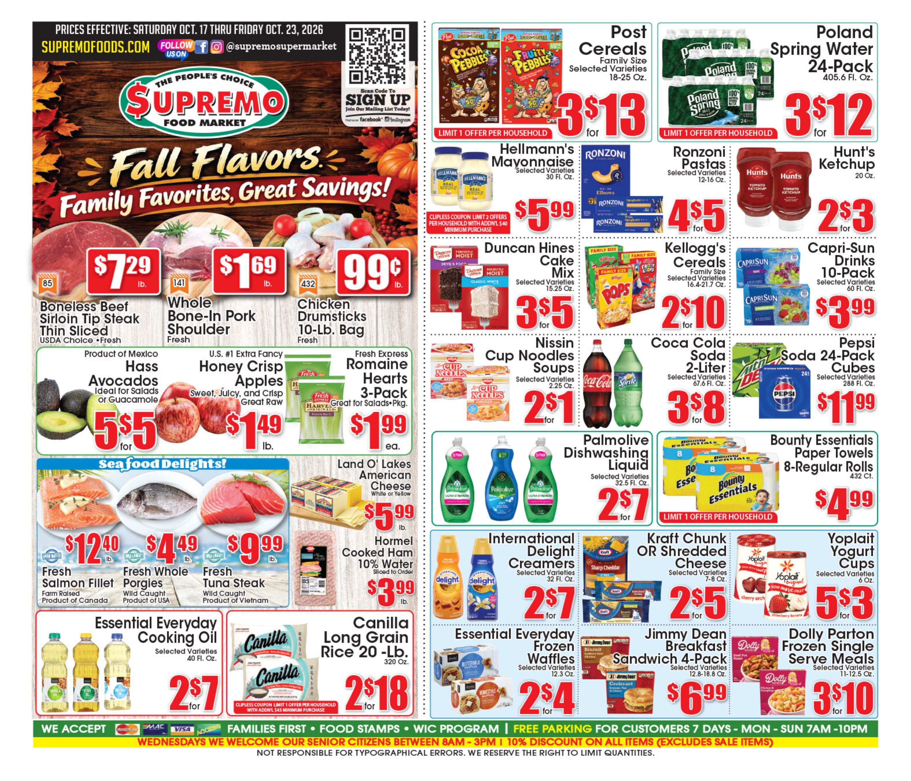 Supremo Food Markets Weekly Ad October 17 - 23, 2026
