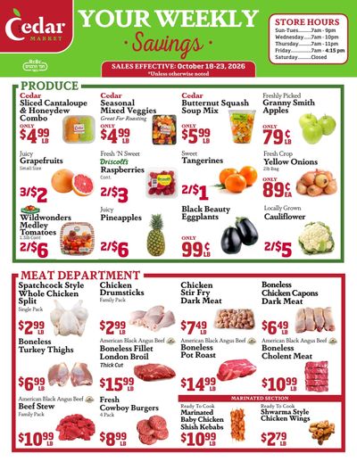 Cedar Market Weekly Ad October 22 - 23, 2026