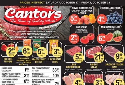 Cantor's Meats Flyer October 17 to 23