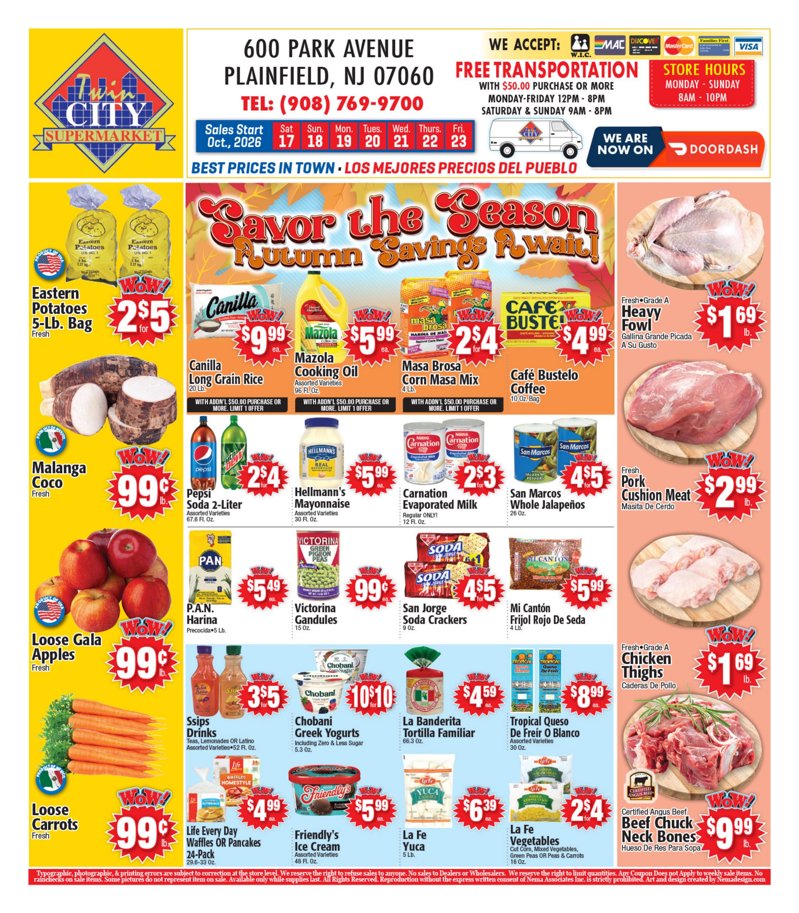 Twin City Supermarket (600 Park Avenue, Plainfield, NJ) Weekly Ad October 17 - 23, 2026