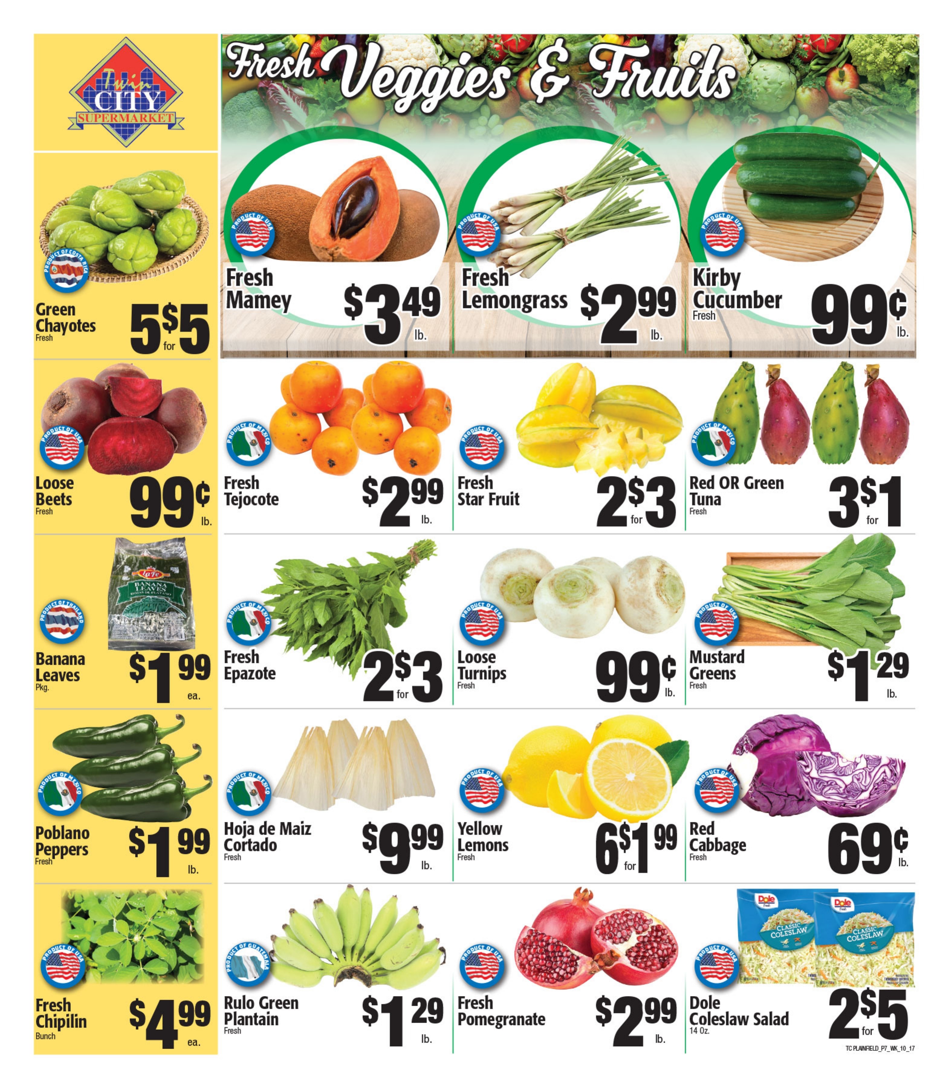 Twin City Supermarket (600 Park Avenue, Plainfield, NJ) Weekly Ad October 17 - 23, 2026