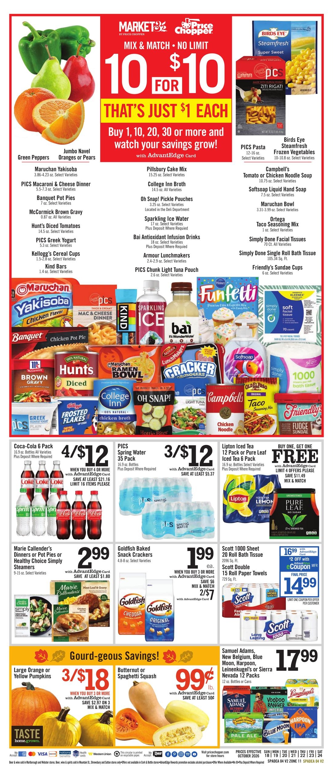 Price Chopper (Athol Area, MA) Weekly Ad October 18 - 24, 2026