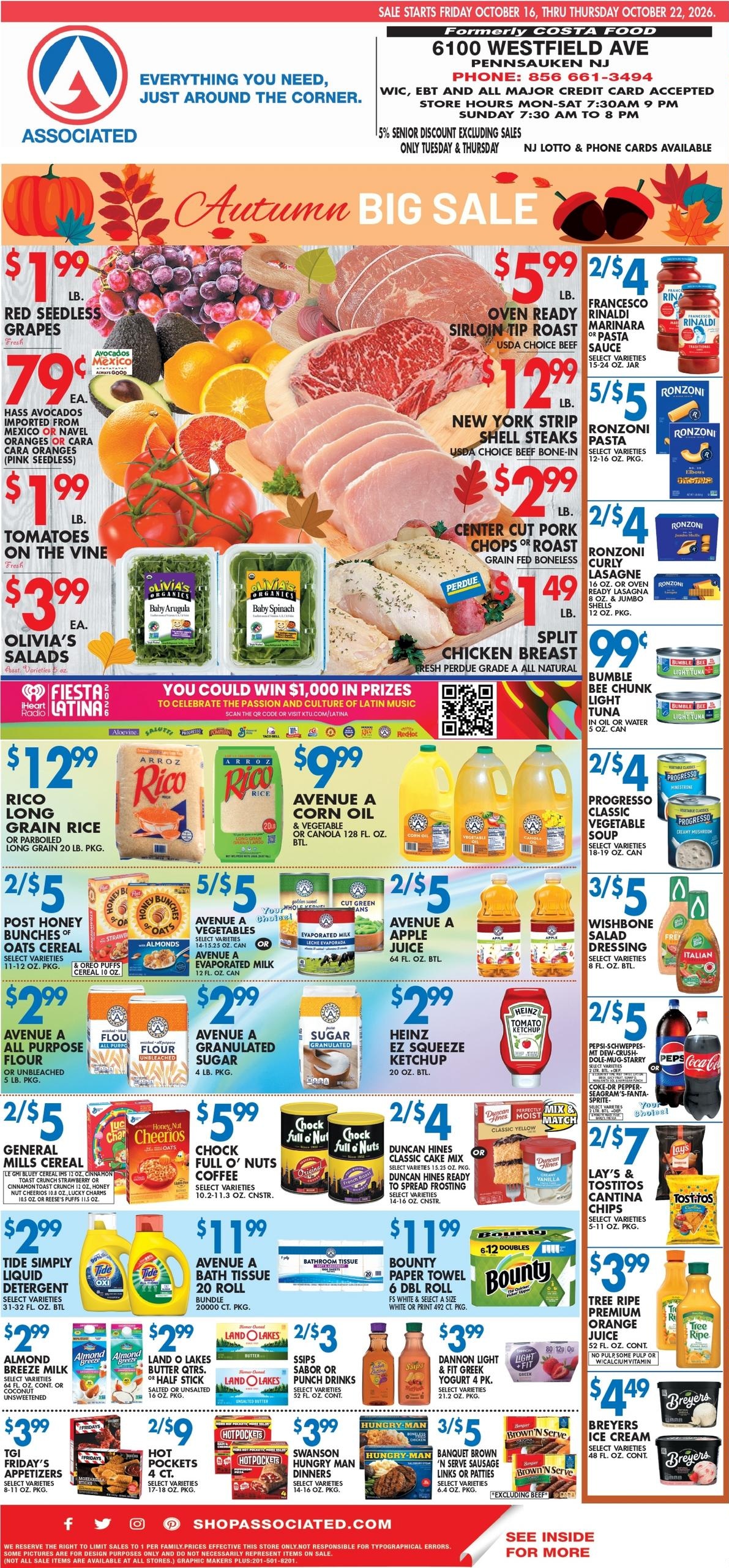 Associated Supermarkets (Haddonfield Area, NJ) Weekly Ad October 16 - 22, 2026