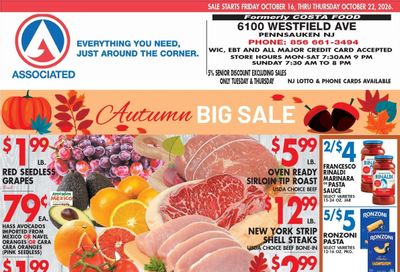 Associated Supermarkets (Haddonfield Area, NJ) Weekly Ad October 16 - 22, 2026
