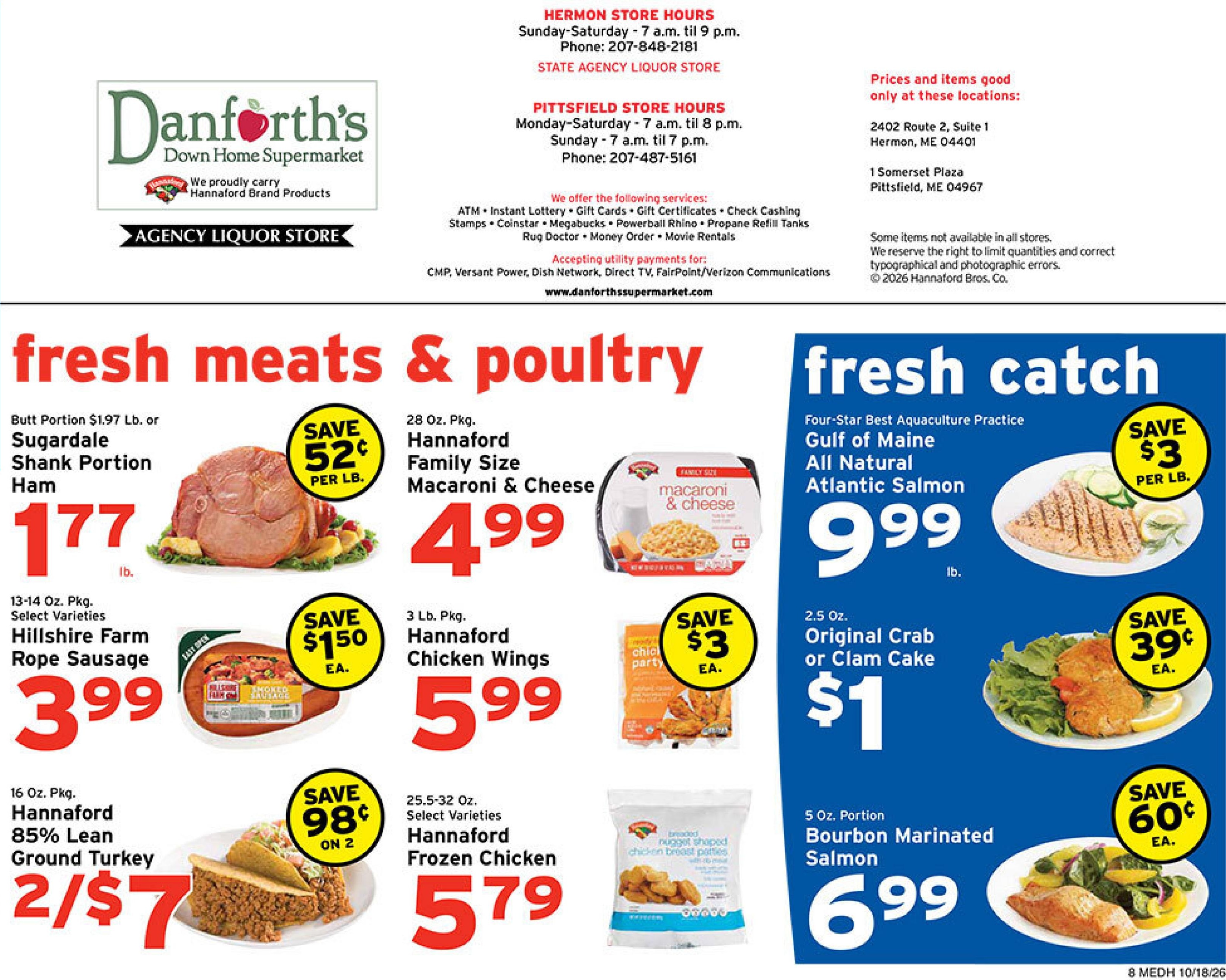 Danforth's Supermarket Weekly Ad October 18 - 24, 2026