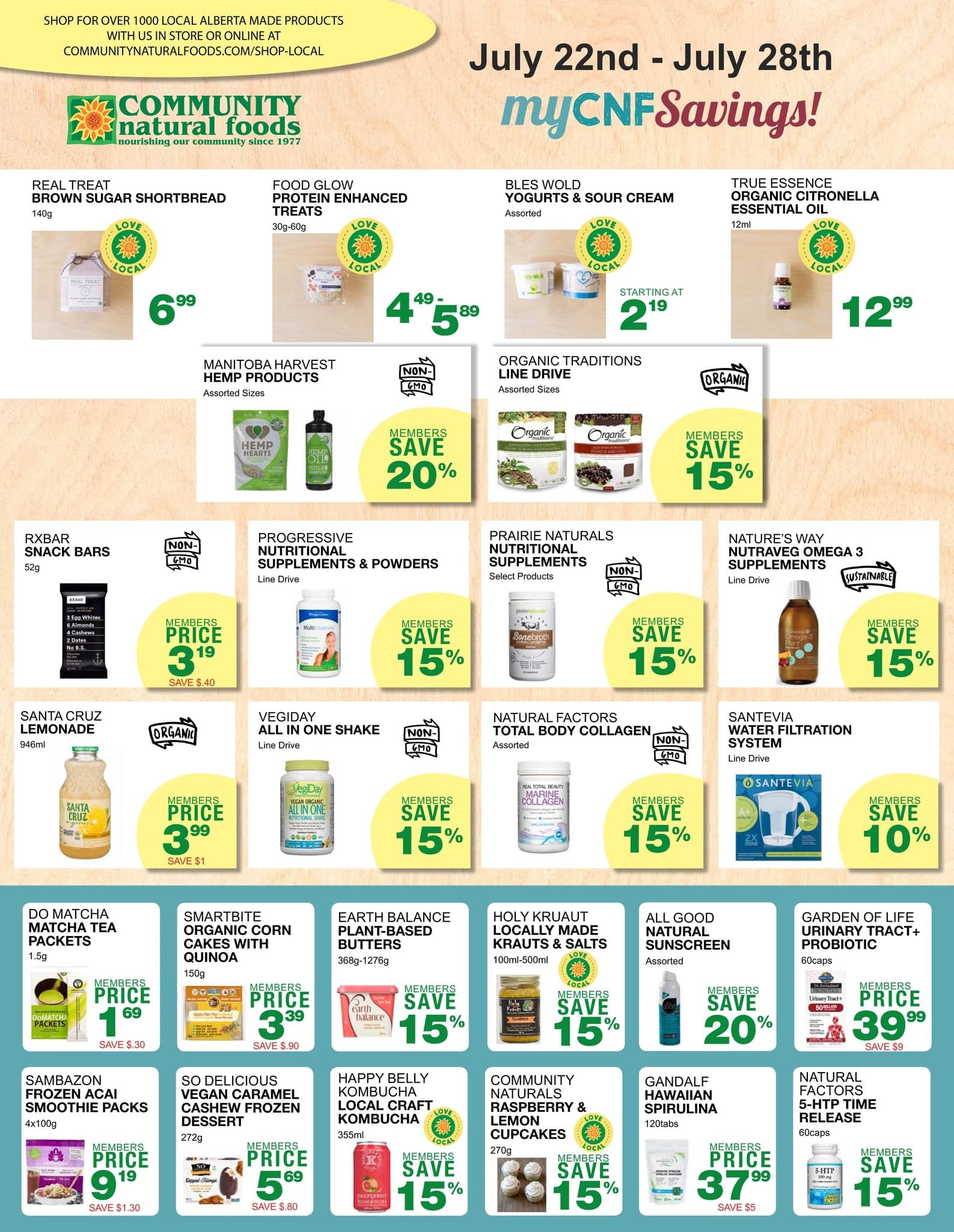 Community Natural Foods Flyer July 22 to 28