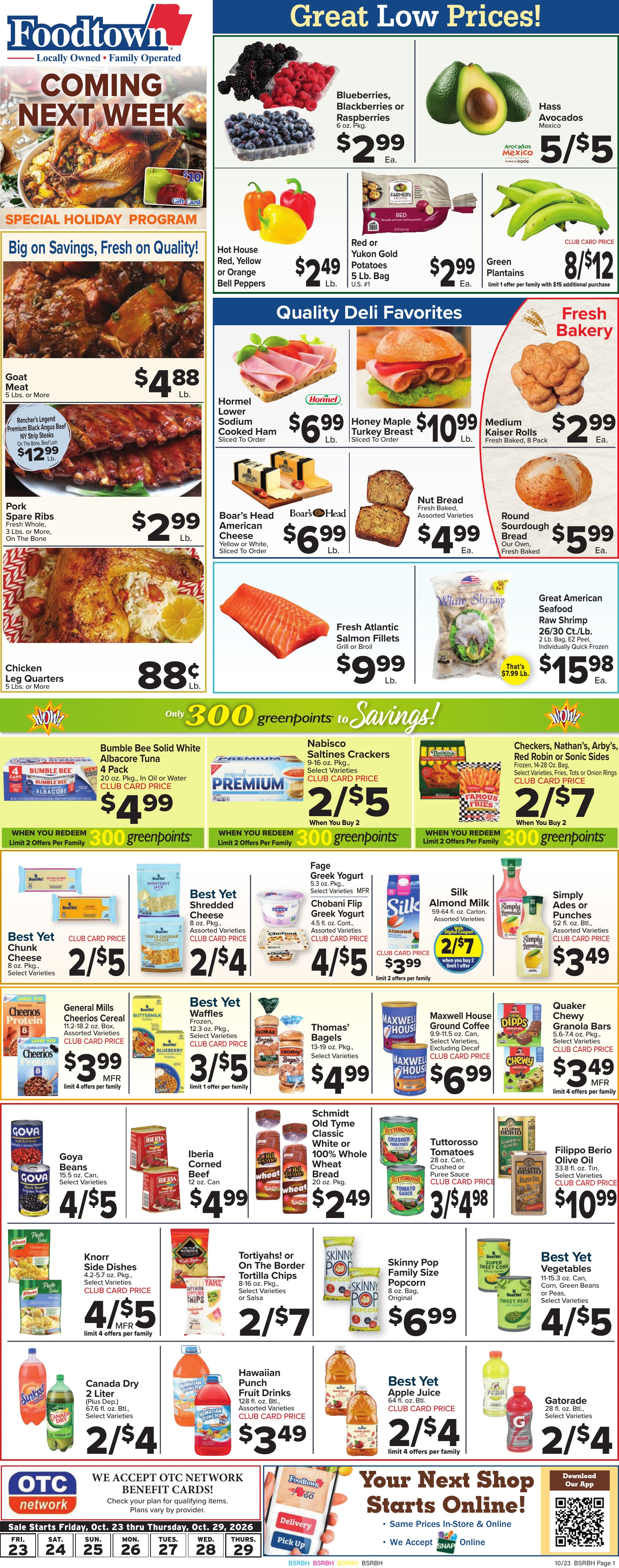 Foodtown Weekly Ad October 23 - 29, 2026