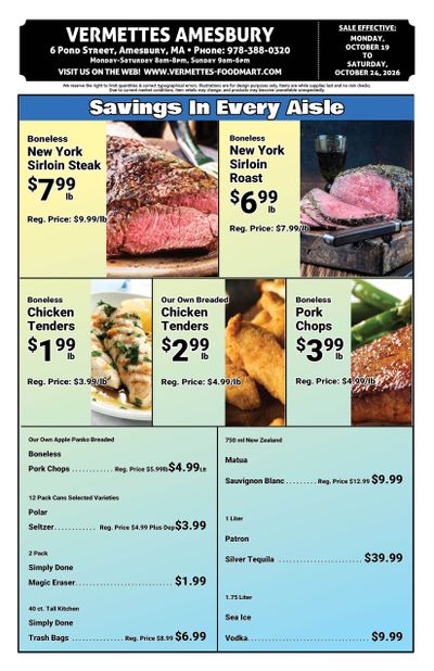 Vermette's Market Weekly Ad October 19 - 24, 2026