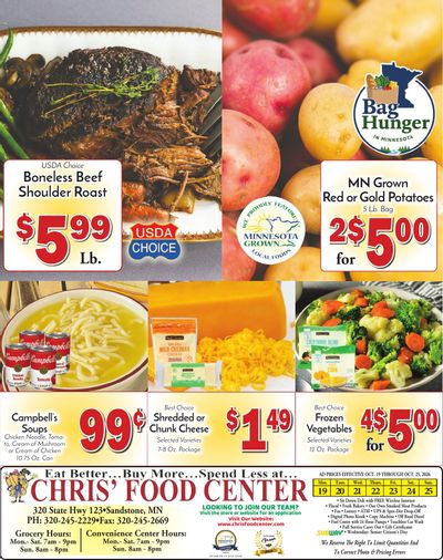 Chris' Food Center Weekly Ad October 19 - 25, 2026