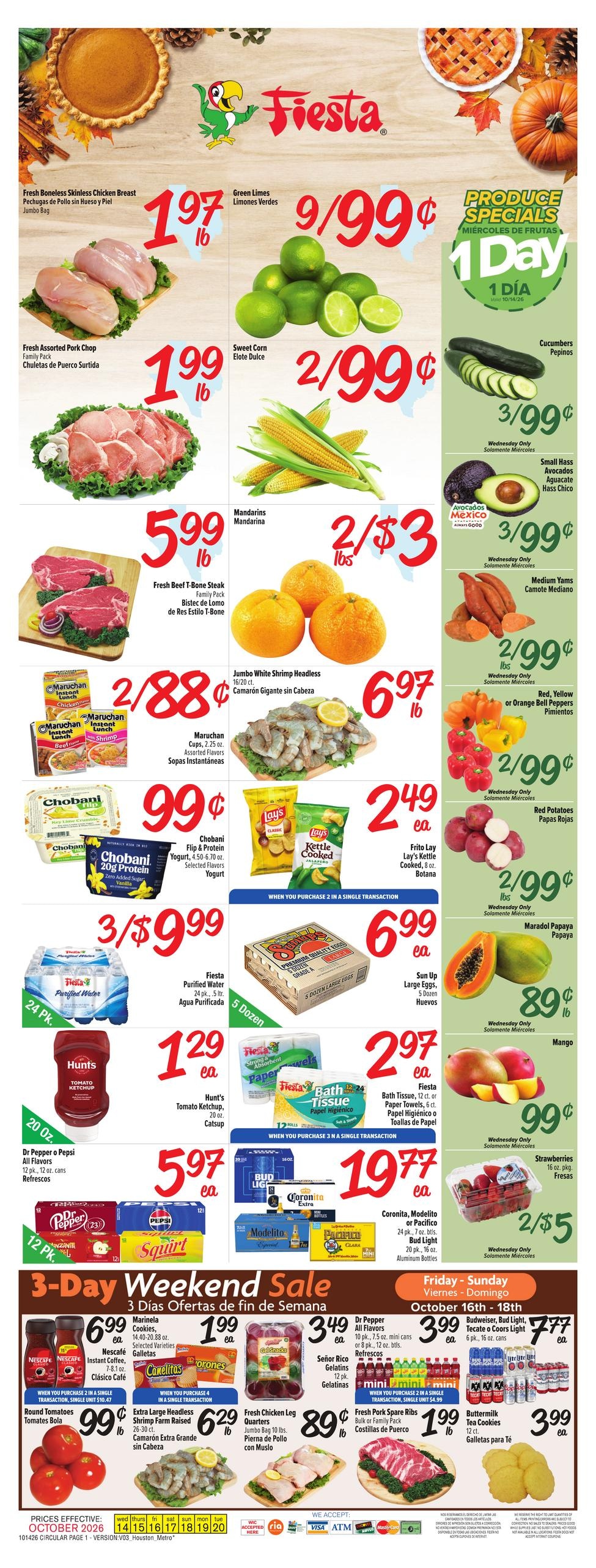 Fiesta Mart (Humble Area, TX) Weekly Ad October 14 - 20, 2026