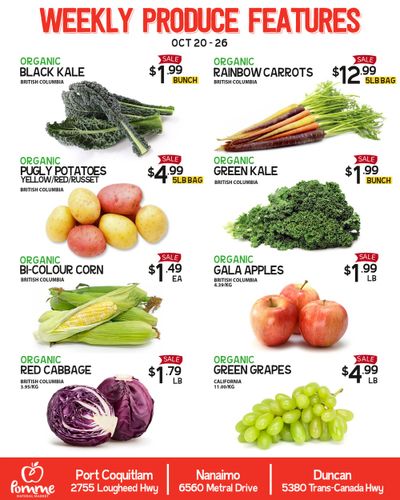 Pomme Natural Market Weekly Produce Flyer October 20 to 26