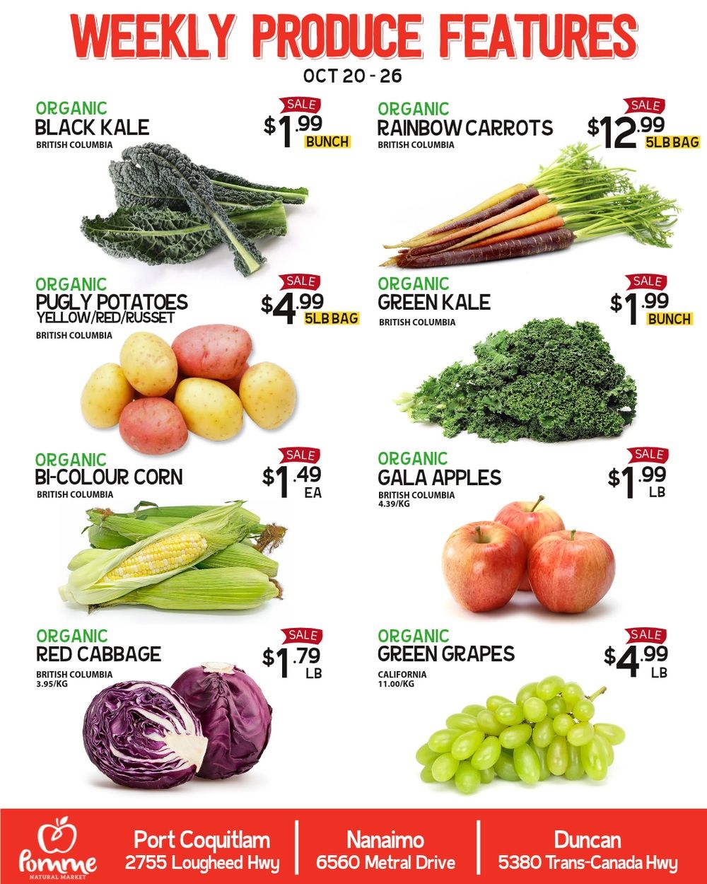 Pomme Natural Market Weekly Produce Flyer October 20 to 26
