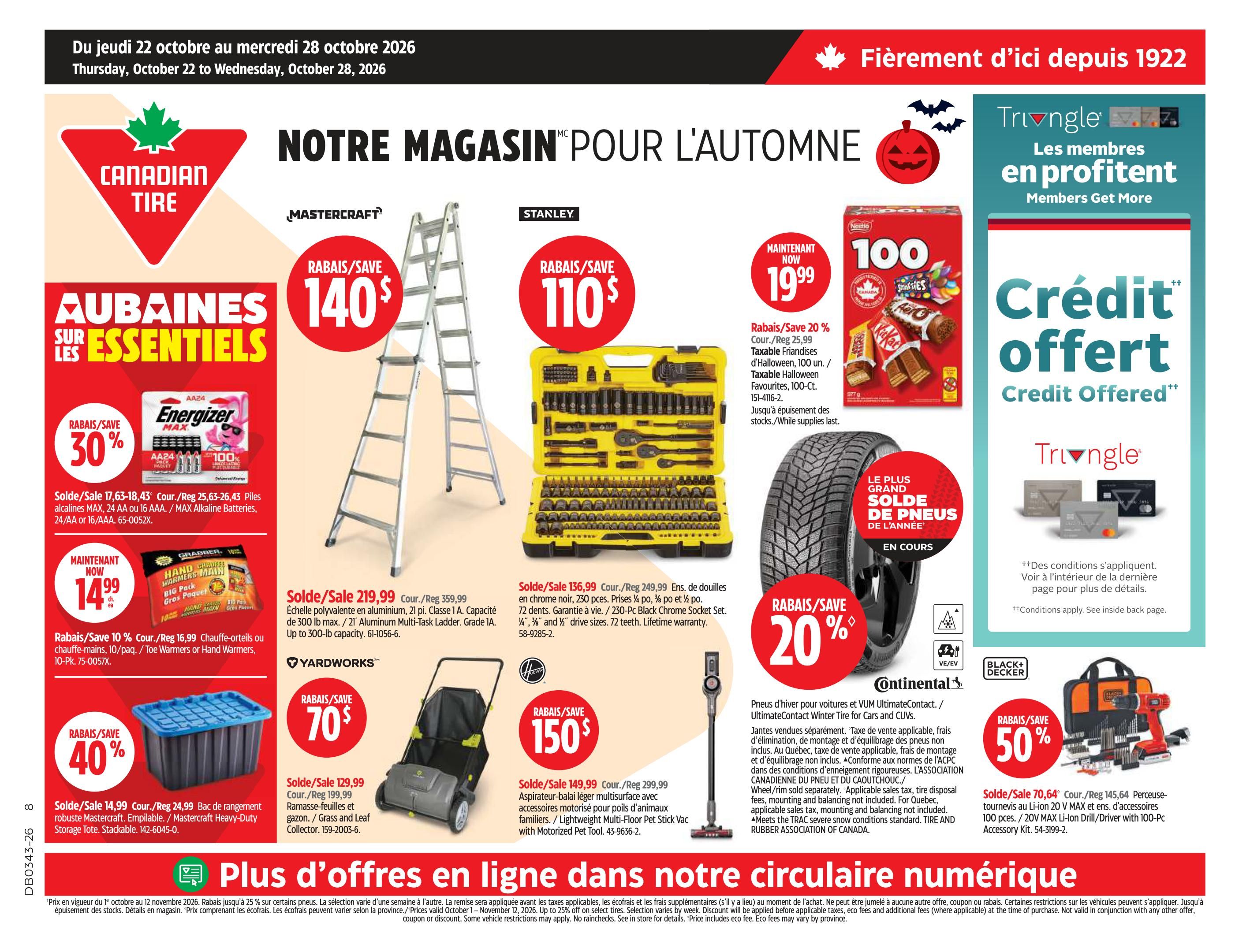 Canadian Tire (QC) Flyer October 22 to 28