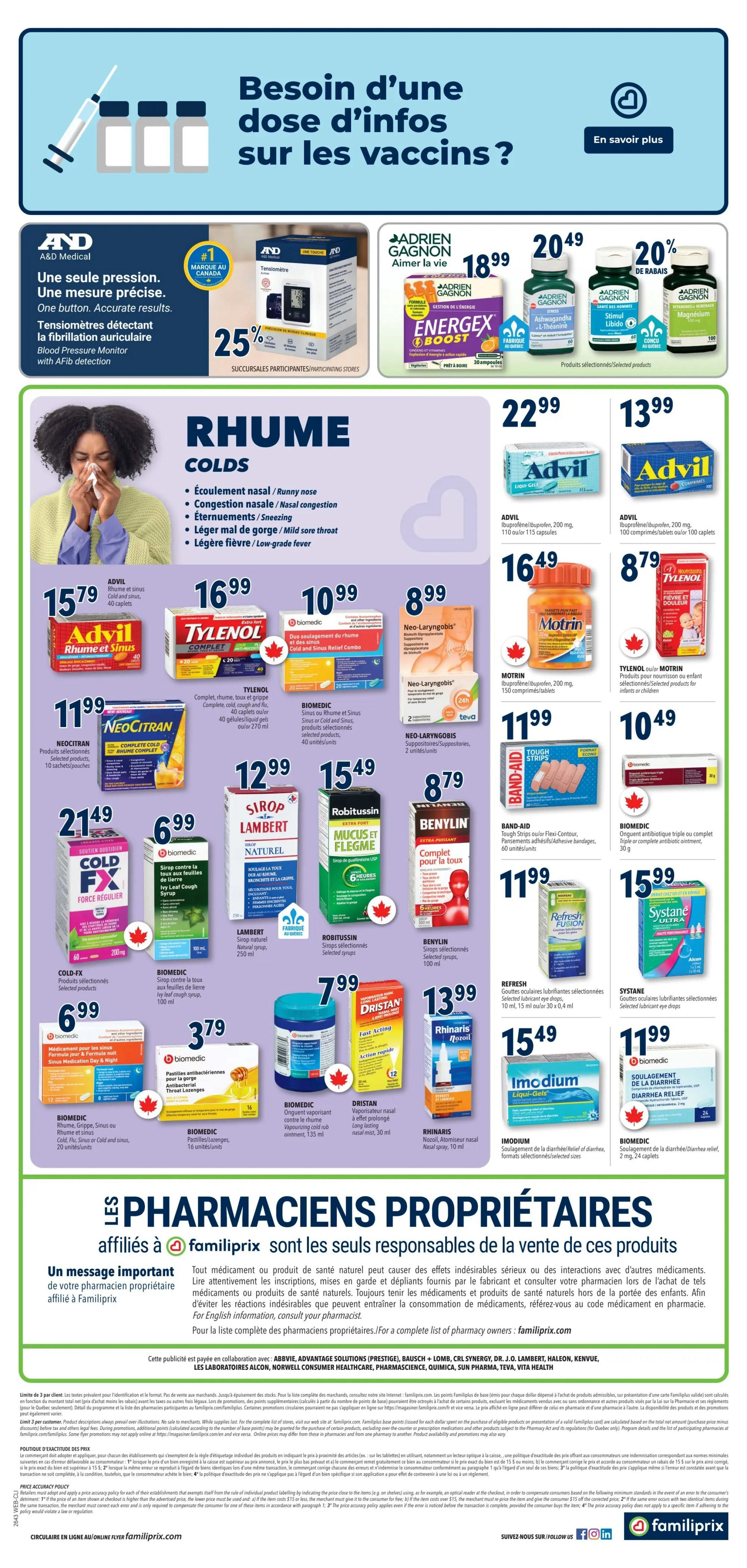 Familiprix Clinique Flyer October 22 to 28
