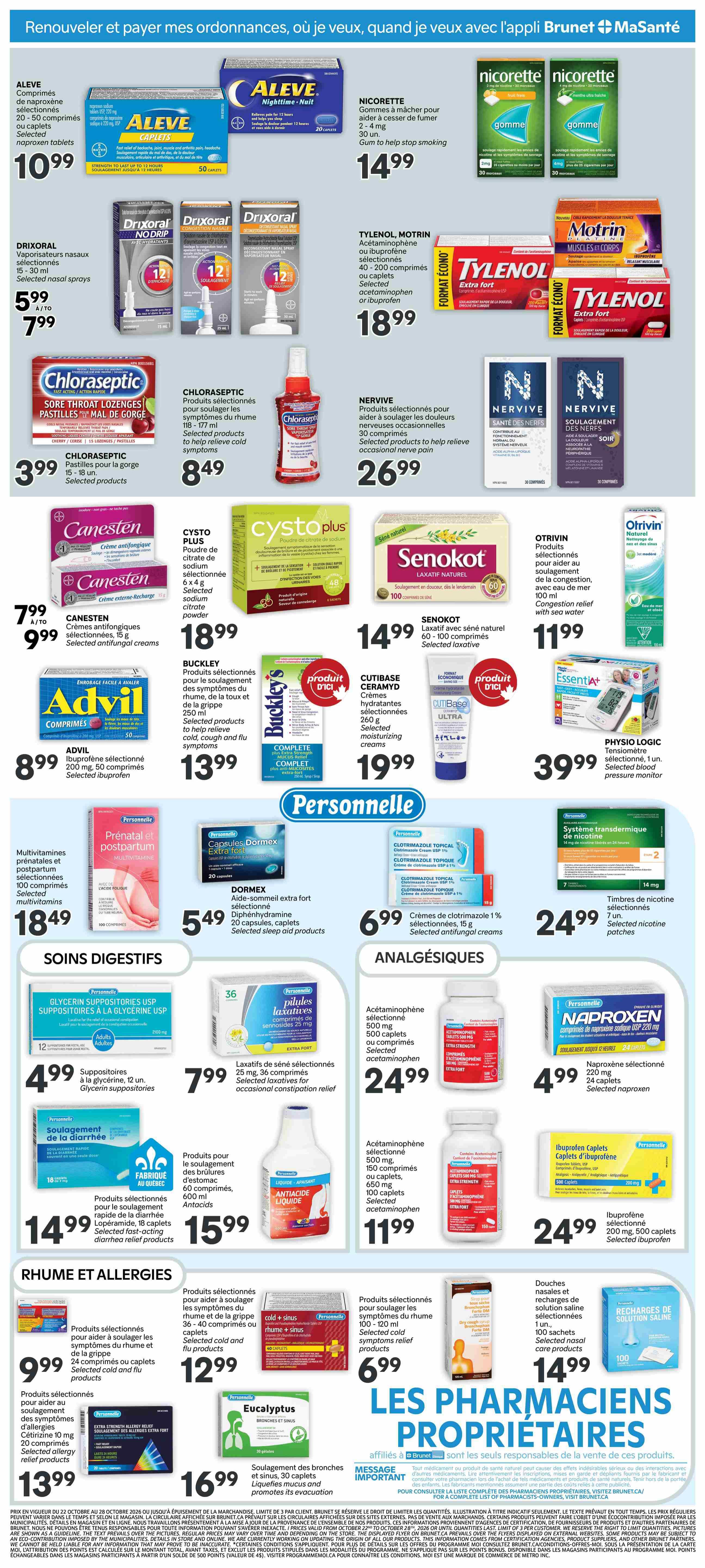 Brunet Clinique Flyer October 22 to 28