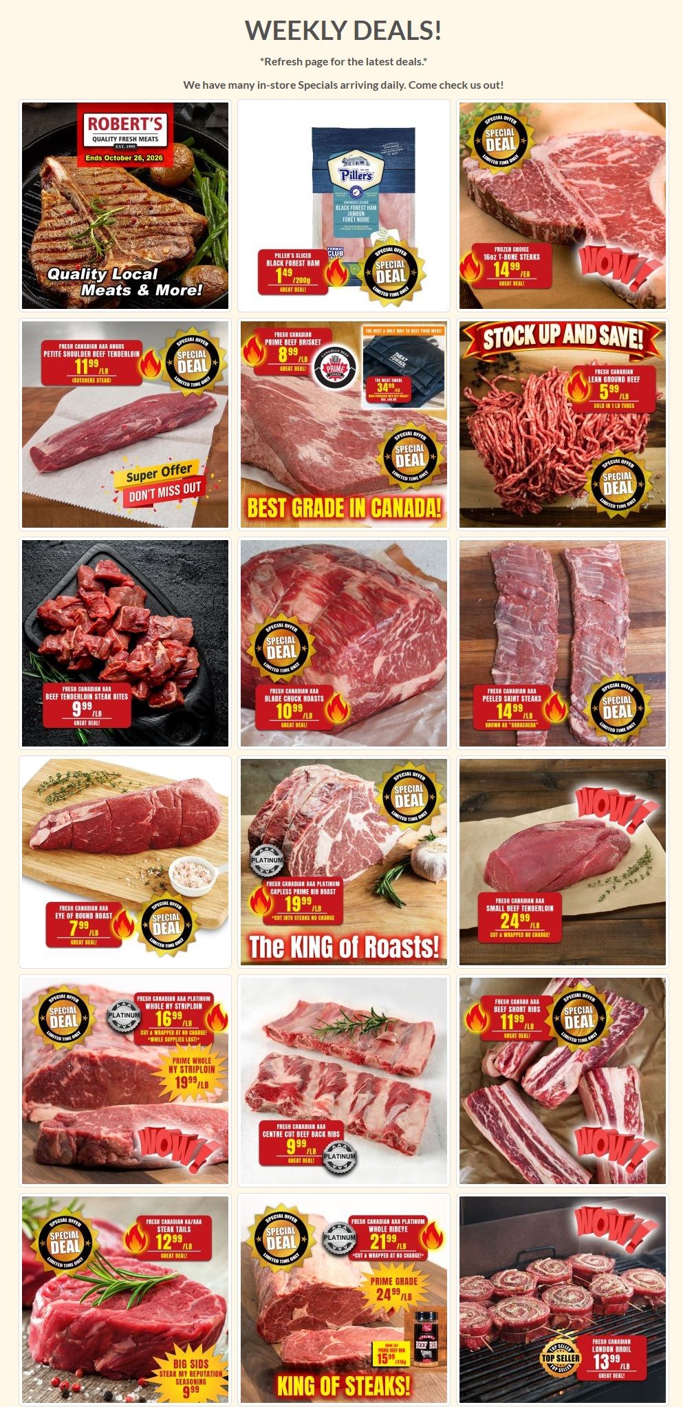 Robert's Quality Fresh Meats Flyer October 19 to 26