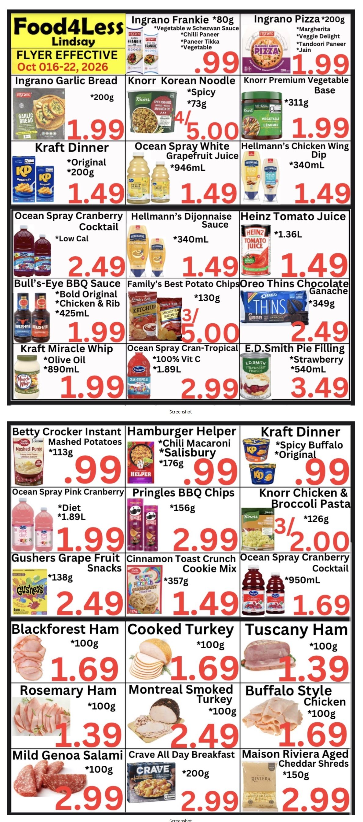 Food 4 Less (Lindsay) Flyer October 16 to 22