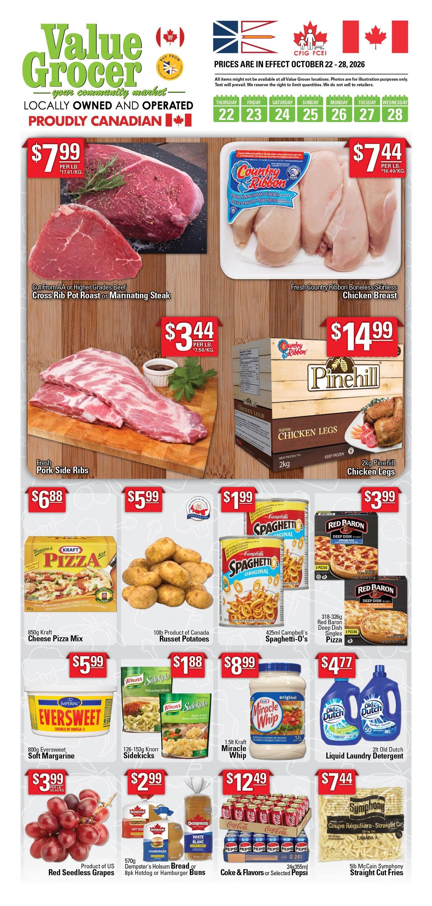 Value Grocer Flyer October 22 to 28
