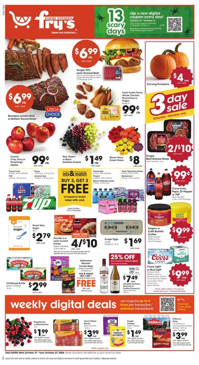 Fry's Food Stores (Apache Junction Area, AZ) Weekly Ad October 21 - 27, 2026