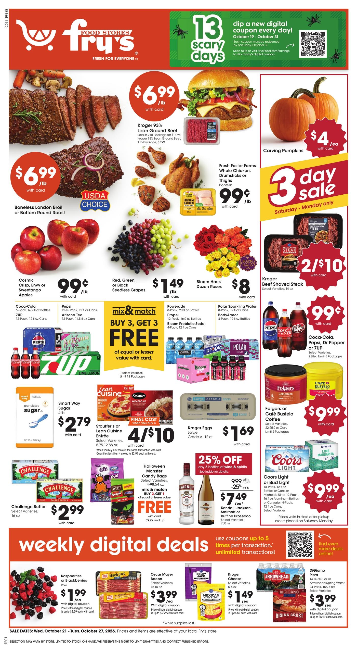 Fry's Food Stores (Apache Junction Area, AZ) Weekly Ad October 21 - 27, 2026