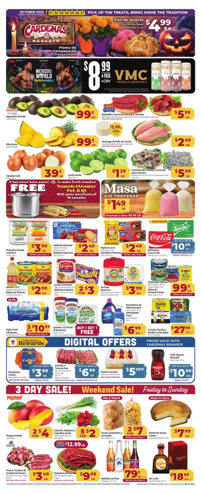 Cardenas Markets (Antioch Area, CA) Weekly Ad October 21 - 27, 2026