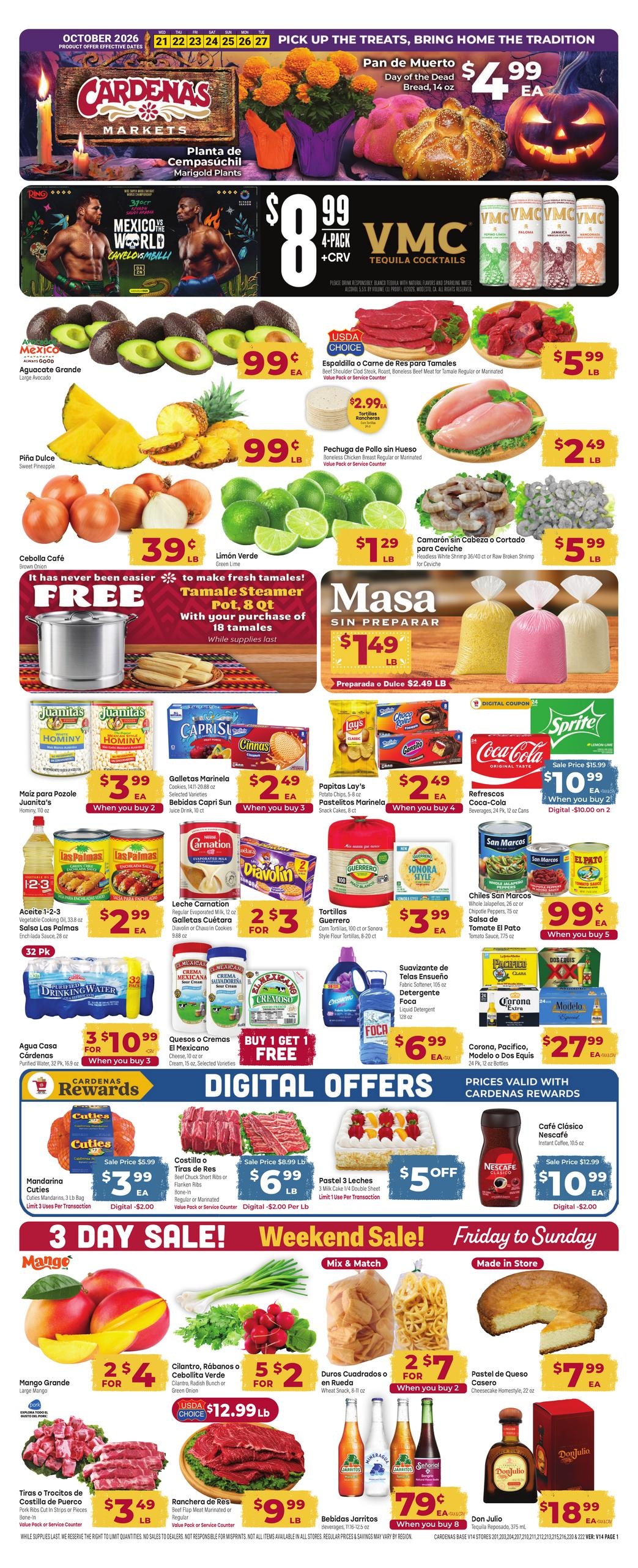 Cardenas Markets (Antioch Area, CA) Weekly Ad October 21 - 27, 2026