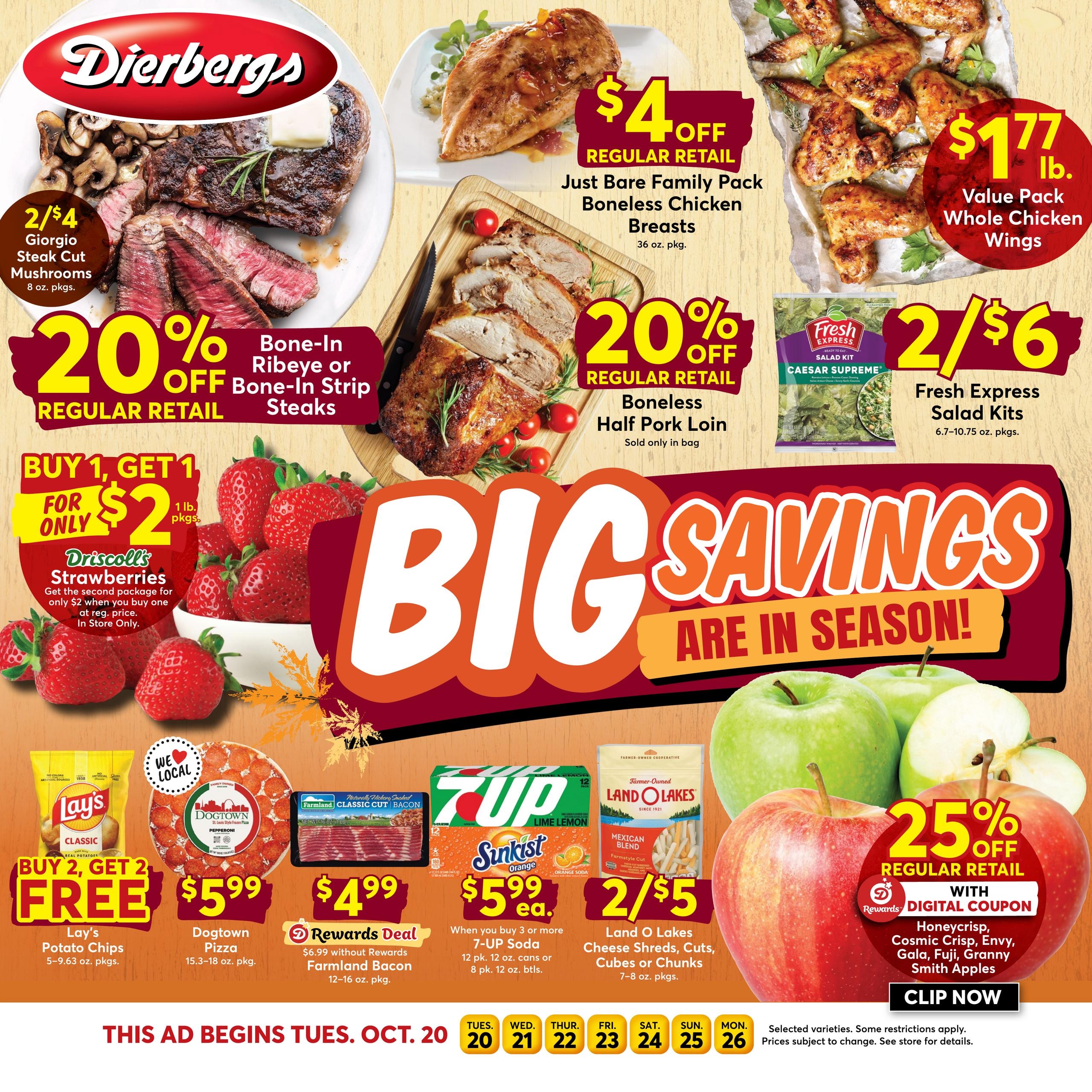 Dierbergs (Cross Timbers Area, MO) Weekly Ad October 20 - 26, 2026