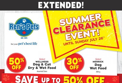 Ren's Pets Depot Summer Clearance Event Flyer July 20 to 26