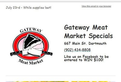 Gateway Meat Market Flyer July 23 to 29