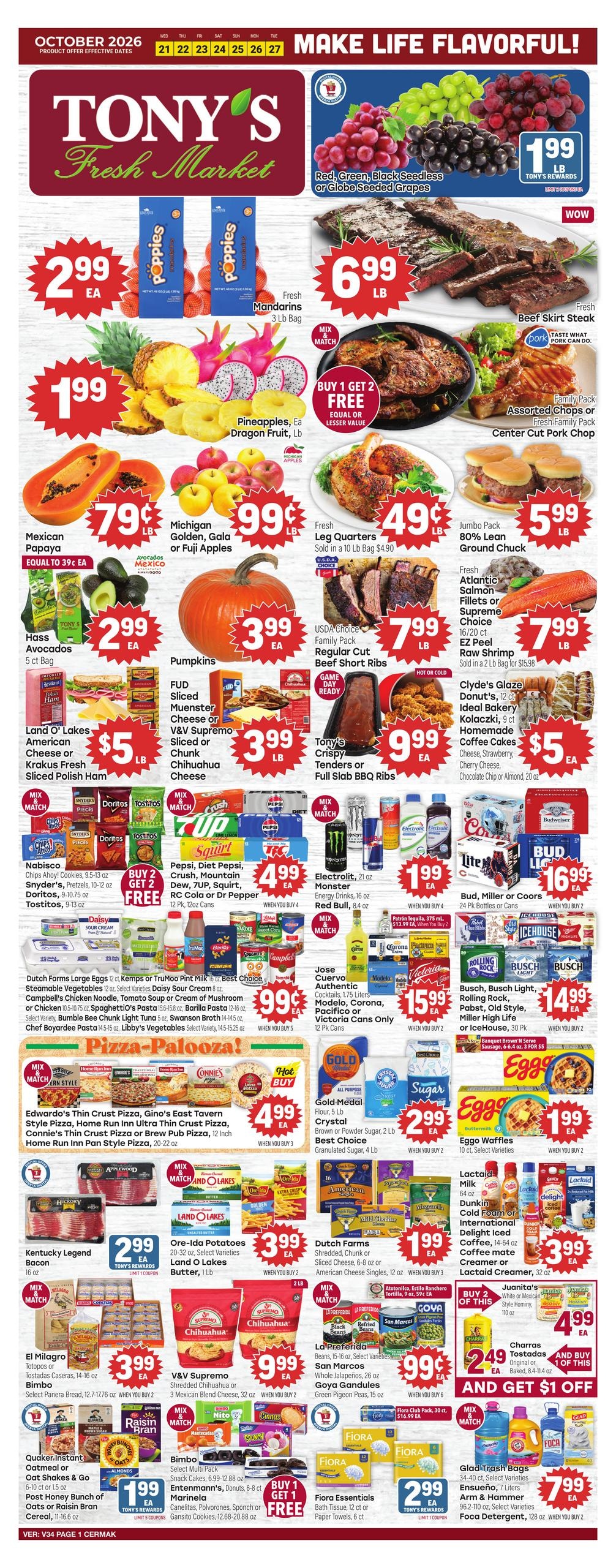 Tony's Fresh Market Weekly Ad October 21 - 27, 2026