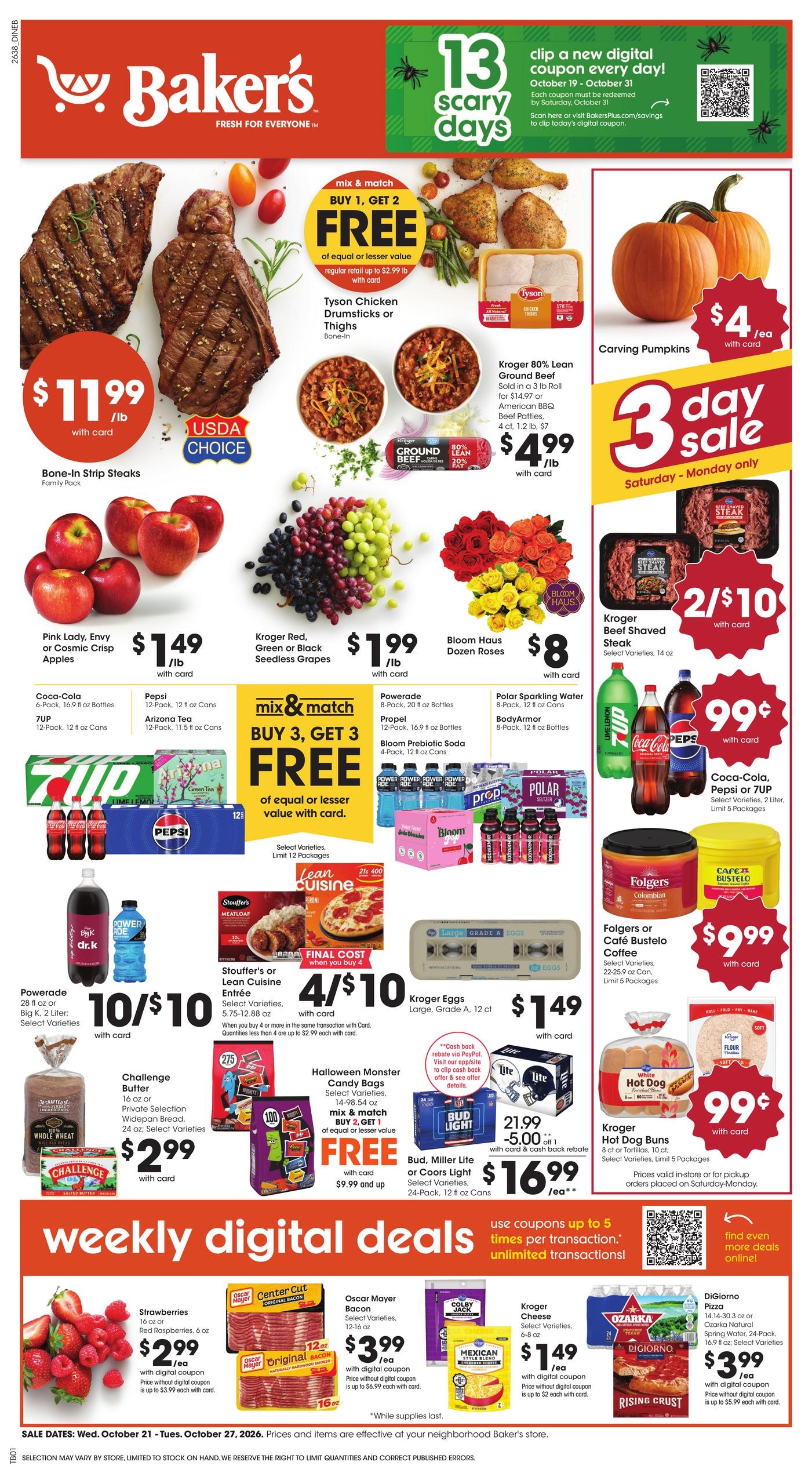 Baker's (Council Bluffs Area, IA) Weekly Ad October 21 - 27, 2026