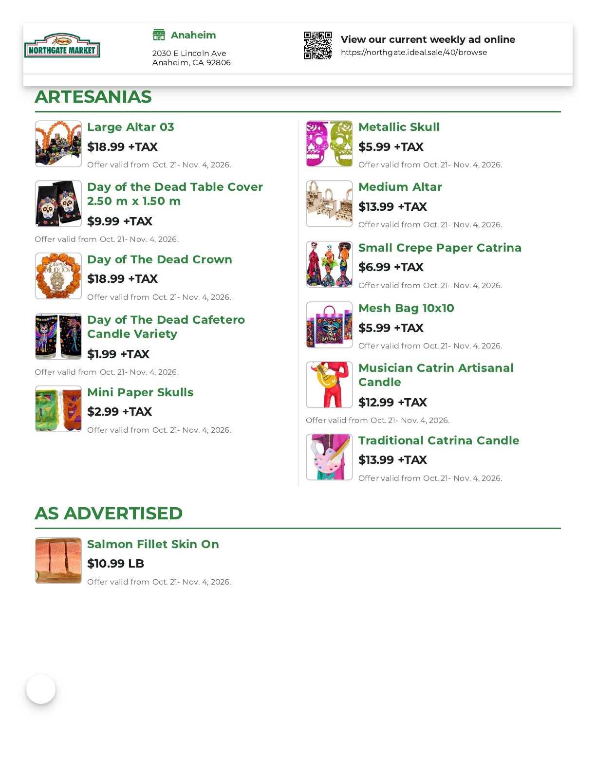 Northgate Market Weekly Ad October 21 - November 4, 2026