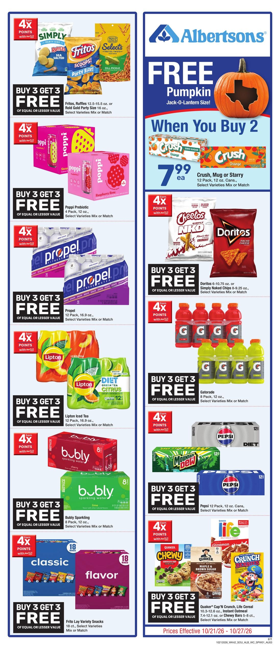 Albertsons (Genoa Area, AR) Weekly Ad October 21 - 27, 2026