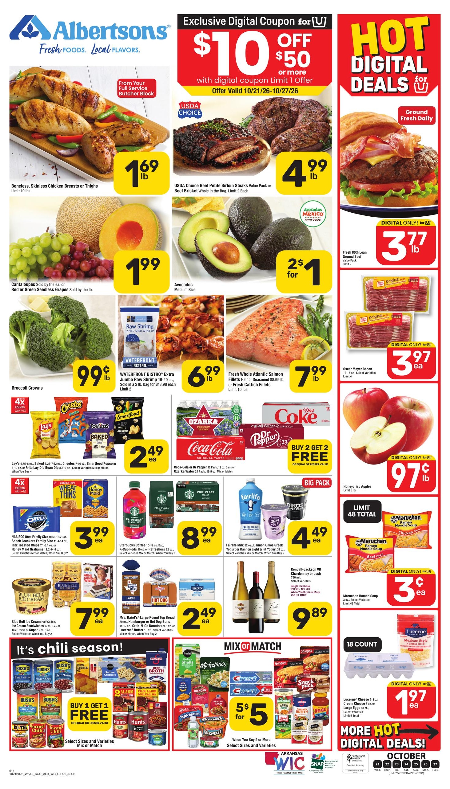 Albertsons (Genoa Area, AR) Weekly Ad October 21 - 27, 2026
