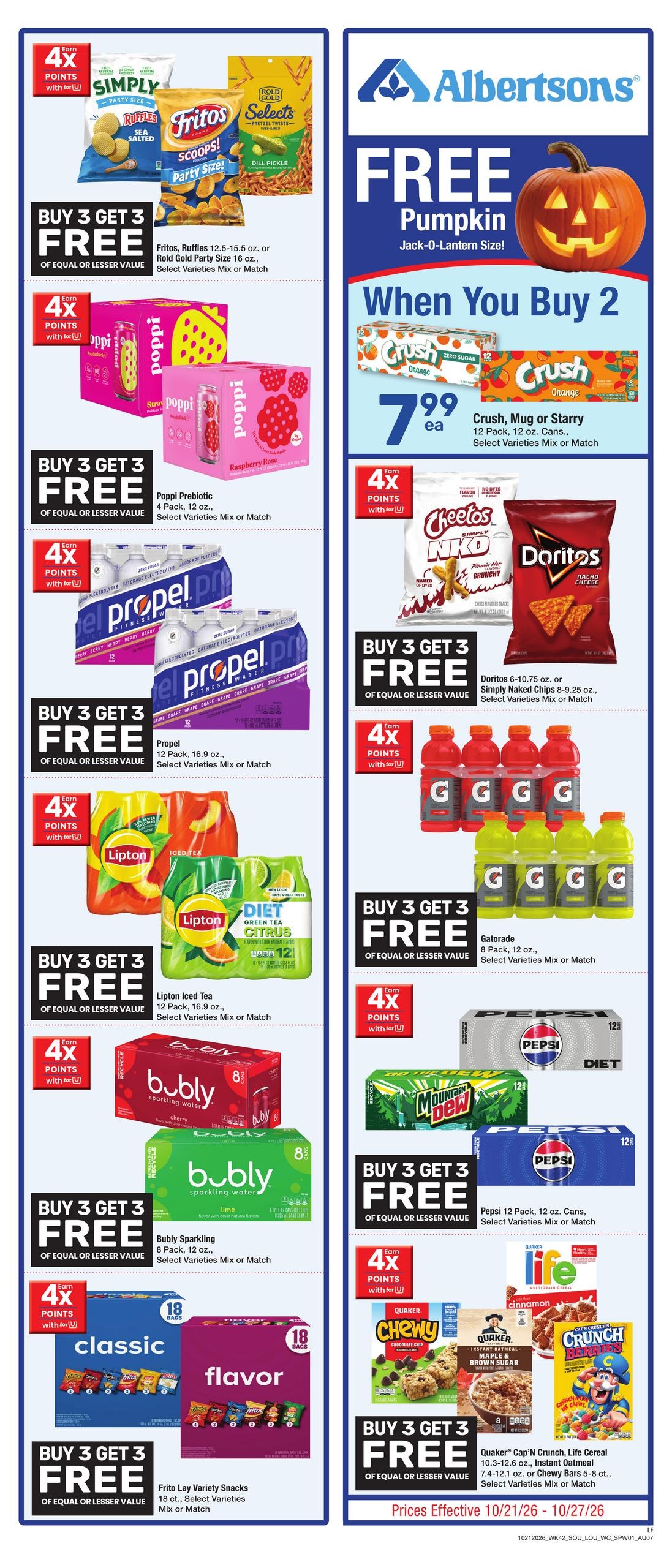 Albertsons (Lafayette Area, LA) Weekly Ad October 21 - 27, 2026